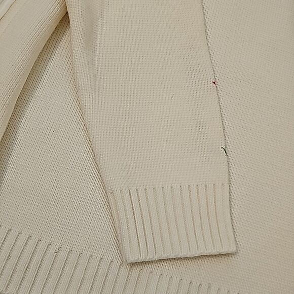 LeRoy Knitwear | Vintage White Zip Up Sweater with Golf Club Embroidery - Picture 7 of 9